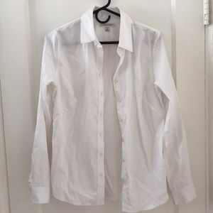 Banana Republic White Collar Blouse Size 10